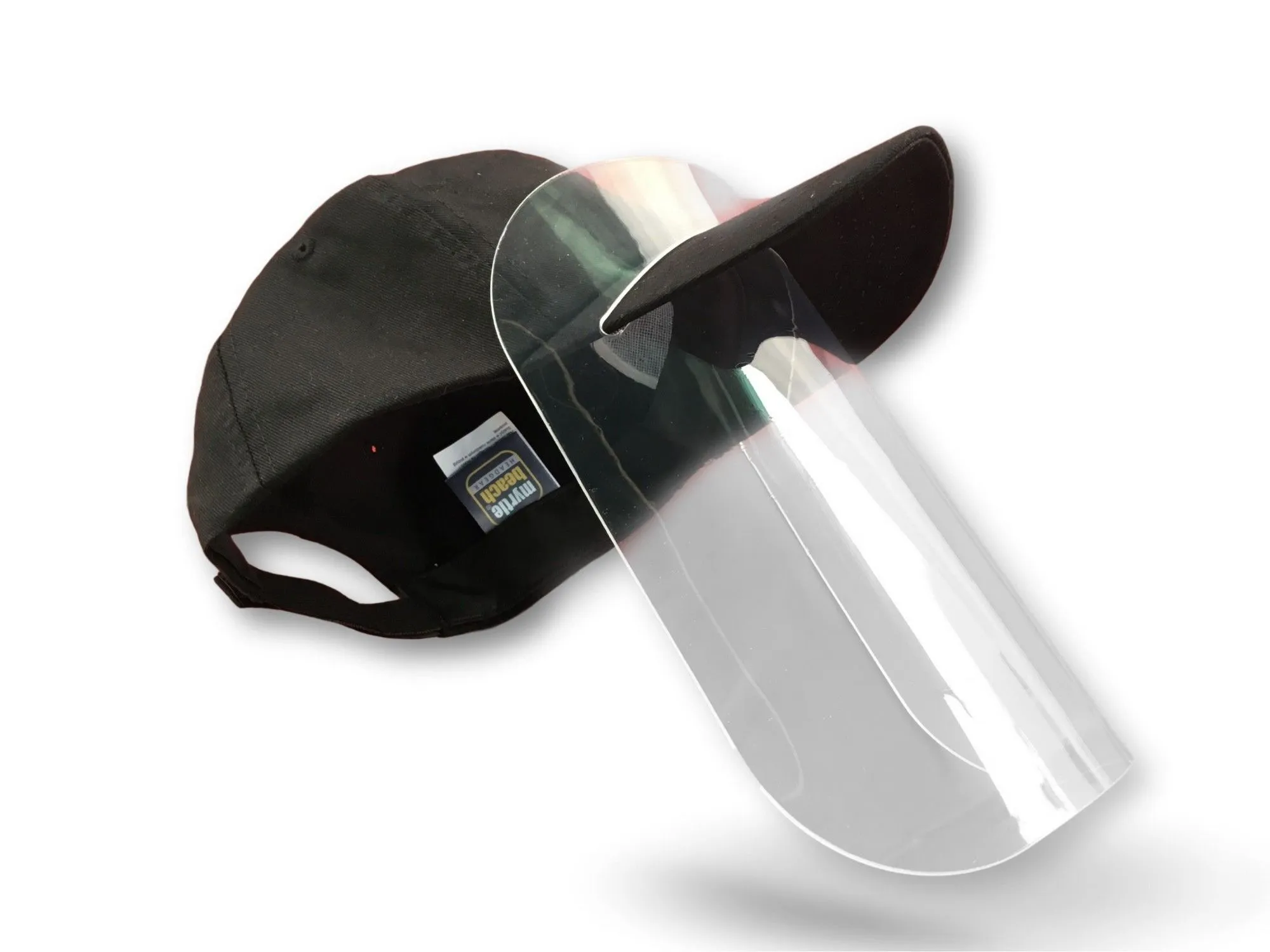 Visière de protection faciale -Ecran plexiglas amovible épais rigide transparent Option casquette