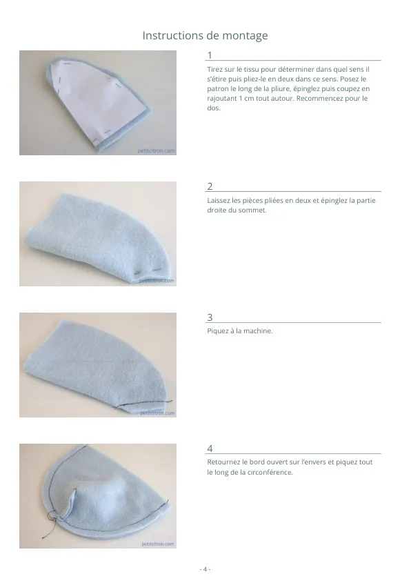 Patron bonnet en polaire, taille enfant – Image 2